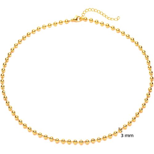 Kal-Collier Boule Doré Argenté Pour Femme Plaqué Or 18 Carats Chaîne Boule Acier Inoxydable Chaîne Militaire Avec Boules Unisexe