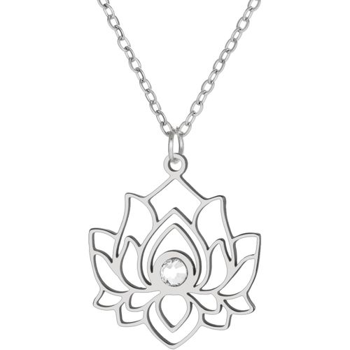 Kal-Lotus Flower Collier De Charme Pour Les Femmes Yoga Lotus Protection Collier Pendentif En Acier Inoxydable Inspiration Yoga Healing Unalome Symbole Amulette Bouddha Yoga Bijoux