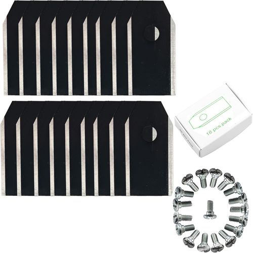 KAL-18 X Lame Robot Tondeuse 35X18X0.75Mm Lame Robot Tondeuse À Gazon Avec Vis De Montage Lame De Tondeuse Lames De Couteaude Rechange Pour Robot Tondeuses Husqvarn (Noir, 35X18X0.75Mm)