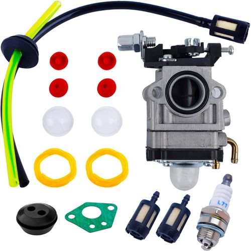 KAL-Kit De Carburateur Pour Débroussailleuse 15 Pièces Kit D'Accessoires Pour Carburateur, Bougie D'Allumage, Tuyau D'Huile, Filtre À Carburant Et Plus Encore Kit De Carburateur De Tondeuse