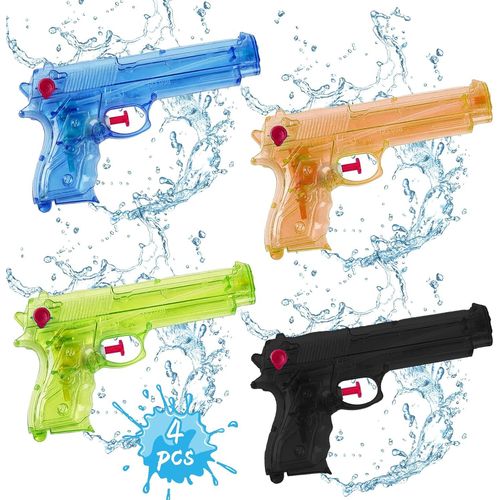 Kalanka-4 Pièces Mini Pistolets À Eau,Petit Pistolet À Eau Pistolet Jouet,Pistolet À Eau En Plastique Pour Enfants,Jouet D'été Pistolet À Eau, Jouet Pistolet À Eau Pour Enfants,Couleur Aléatoire