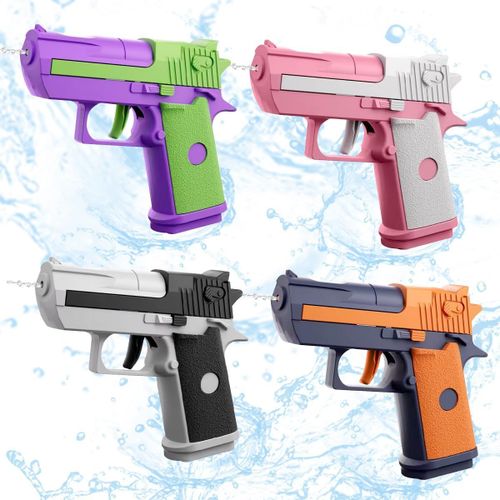 Kalanka-Pistolet A Eau, 4 Pièces Jouet Pistolet À Eau Pour Enfants, Petit Pistolet À Eau Avec Longue Portée De 8-10 M, Jouet De Tir À Eau En Plastique Pour Piscine Extérieure, Jardin, Plage