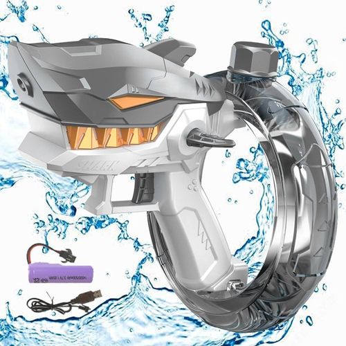 Kalanka-Pistolet À Eau Électrique Enfant,Pistolet A Eau Puissant,Pistolet À Eau Électrique,Pistolet À Eau Longue Portée,Jouet Aquatique De Fête D¿Été Pour Enfants Et Adultes (Gris)