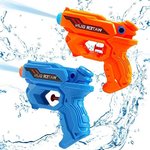 Kalanka-Pistolet À Eau Enfant, 2pcs Petit Pistolet À Eau, Pistolet À Eau Jouet, Mini Pistolet À Eau, Pistolet À Eau Pour Enfants Adultes, Pistolets Aquatiques, Jouets Pour Piscine Plage (Orange Bleue
