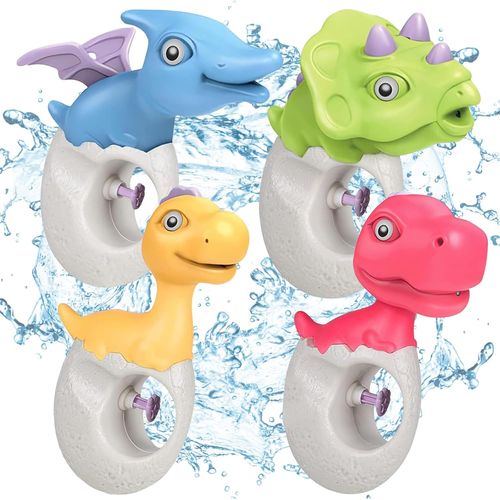 Kalanka-Pistolet À Eau, 4 Pièces Dinosaure Pistolets A Eau Enfants, Water Pistole Jouet, Pistolet A Eau Puissant, Jouets D'été Pour Jardin,Piscine, Fête,Plage, Jeux D'eau Exterieur