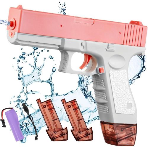 Kalanka-Pistolet À Eau Electrique Jouet, Pistolet À Eau Automatique Pour Enfants Adultes, Jouet De Tir À Eau, Batterie Rechargeable Par Usb, Avec Deux Réservoirs D'eau, Pour Jardin Herbe Plage Piscin
