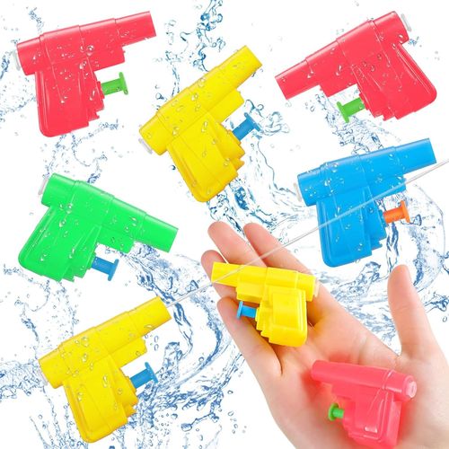 Kalanka-16 Pièces Mini Pistolets À Eau Fusils À Eau De Piscine Jouet De Pistolet À Eau En Plastique Faux Pistolet À Eau Portatif Pour Enfants Garçons Filles Activité De Jeu Été, Couleurs Aléatoires