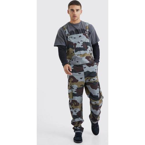 Salopette Cargo À Imprimé Camouflage Homme - Gris - Xs, Gris