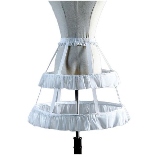 Jupon Court Lolita Pour Femmes Ajouré Taille Elastique Cosplay De Mariage Blanc Jupe Sous-Jupe Crinoline