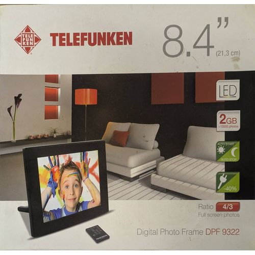 Cadre photo numérique Telefunken 8 pouces - Modèle DPF 9322