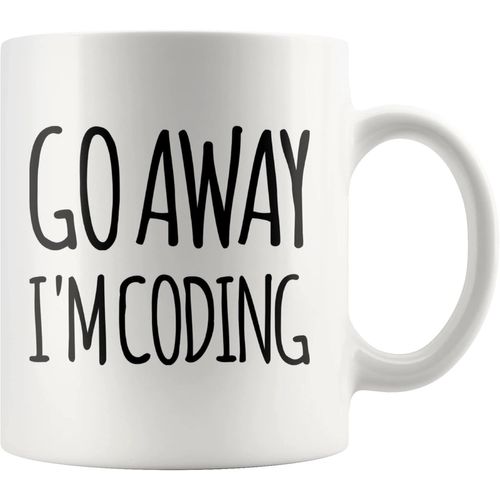 Kalanka-Tasse À Café En Céramique Avec Inscription « Go Away I'm Coding » - Cadeau De Programmation Informatique - Pour Étudiant, Remise De Diplôme, Anniversaire, Saint-Valentin, Noël - Blanc - 325 M