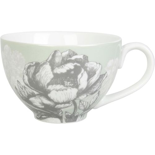Kalanka-536509 Tasse 9 Cl Porcelaine - Gamme Gravures Colorees - Ø 7.5 Cm H 5 Cm - Coloris Vert Clair