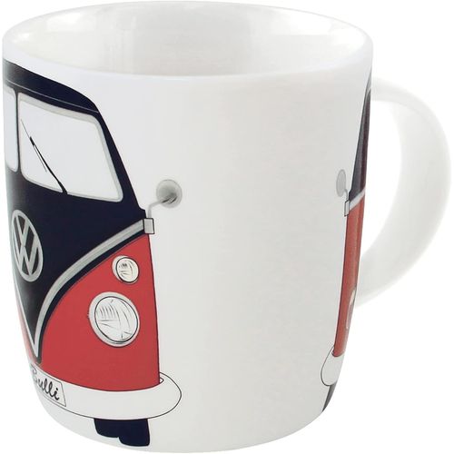 KALANKA-VW Collection - Volkswagen Grande tasse en céramique pour café, thé et cappuccino avec design Combi T1 Bus (Avant du Combi/Rouge & Noir)
