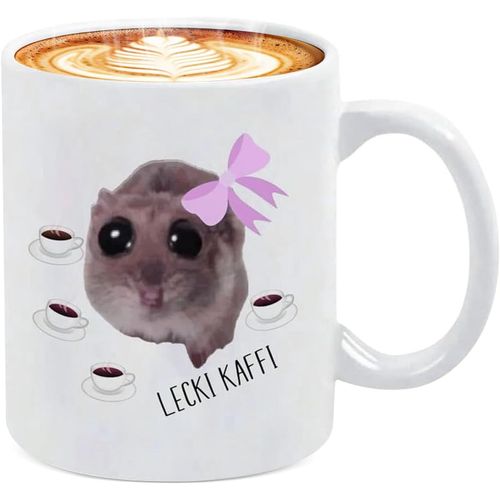 Kalanka-Tasse De Hamster Triste, Tasses Drôles De Hamsti, Tasse De Hamster Triste, Tasse De Mème Hamsti En Céramique Qui Fuit Café Thé Tasse De Lait Cadeau Pour Anniversaire De Noël