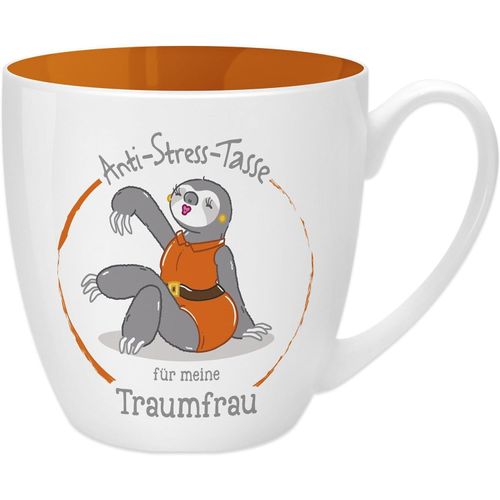 Kalanka-45511 Tasse Anti-Stress Pour Femme De Rêve, 45 Cl, Faite À Base De Porcelaine New Bone China, Idéale Comme Cadeau, Orange, 9,5 Cm