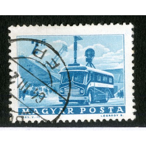 Timbre Oblitéré Magyar Posta, 1963, Autobus, 2 Ft