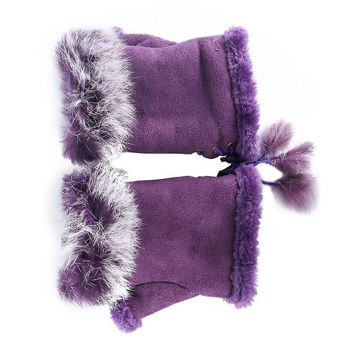 Paire De Gants Chauds D'hiver Pour Femmes, Sexy, Fausse Fourrure De Lapin, Chauffe-Poignet, Sans Doigts, Z