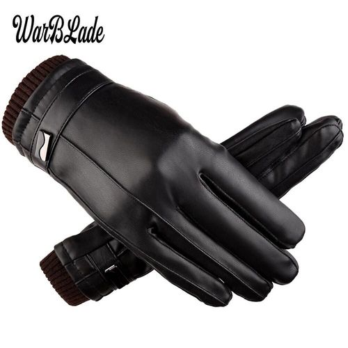 Nouveaux Hommes Luxueux En Cuir Pu Hiver Conduite Gants Chauds Cachemire Gants Tactiques Noir Livraison Directe De Haute Qualité Xxl Noir