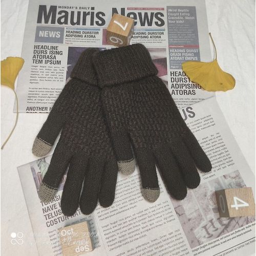 Gants Tricotés Sans Doigts Pour L'hiver, Épais Et Chauds Pour Écran Tactile, Unisexe, Extensibles, Élastiques, Chauds, Demi-Doigts, Gants De Cyclisme, Taille Unique, Marron