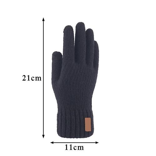 Gants Tricotés Sans Doigts Hiver Épaissir Gants Chauds Pour Écran Tactile Unisexe Extérieur Extensible Élastique Chaud Demi Doigt Gants De Cyclisme Taille Unique Long Noir