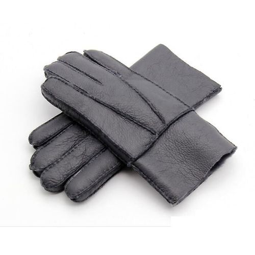 Nouveaux Hommes Gants D'hiver Chauds Gants En Fourrure De Mouton Véritable Pour Hommes Fourrure De Chèvre Thermique Cachemire En Cuir Véritable Gants De Neige En Cuir Manuel Taille Unique Gris A