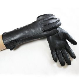 Gants En Cuir Pour Femmes, En Velours, Automne Et Hiver, Chauds, Noirs, Courts, Pour L'équitation En Plein Air, En Peau De Mouton, 8.5, Noir