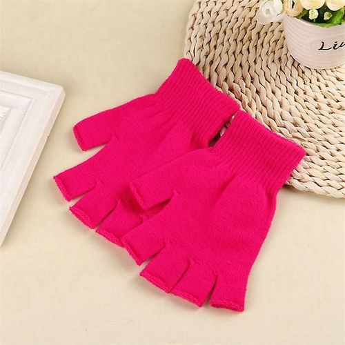 Mode Noir Court Demi Doigt Sans Doigts Laine Tricot Poignet Gant Hiver Gants Chauds Entraînement Pour Femmes Et Hommes Taille Unique Glv1632rh