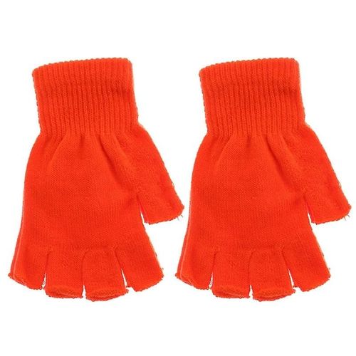 Mode Noir Court Demi Doigt Sans Doigts Laine Tricot Poignet Gant Hiver Gants Chauds Entraînement Pour Femmes Et Hommes Taille Unique Glv1632lor