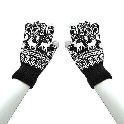 Mode Noir Court Demi Doigt Sans Doigts Laine Tricot Poignet Gant Hiver Gants Chauds Entraînement Pour Femmes Et Hommes Taille Unique Glv1034bk