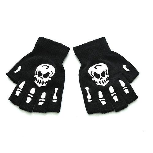 Mode Noir Court Demi Doigt Sans Doigts Laine Tricot Poignet Gant Hiver Gants Chauds Entraînement Pour Femmes Et Hommes Taille Unique Glv0461bk2