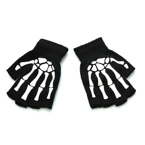 Mode Noir Court Demi Doigt Sans Doigts Laine Tricot Poignet Gant Hiver Gants Chauds Entraînement Pour Femmes Et Hommes Taille Unique Glv0461bk1