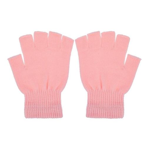 Mode Noir Court Demi Doigt Sans Doigts Laine Tricot Poignet Gant Hiver Gants Chauds Entraînement Pour Femmes Et Hommes Taille Unique Glv0352lp