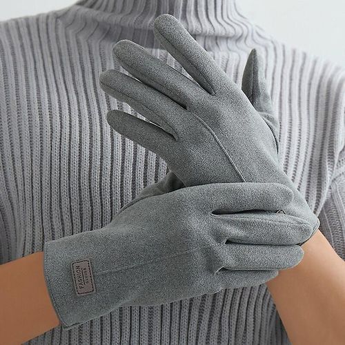 Hiver Garder Au Chaud Écran Tactile Plus Velours À L'intérieur Des Gants En Daim Pour Hommes Mode Simple Protection Contre Le Froid Épaissir Homme Gants D'extérieur 05