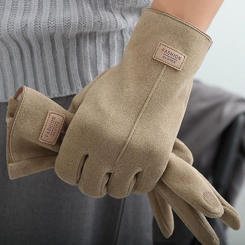 Hiver Garder Au Chaud Écran Tactile Plus Velours À L'intérieur Des Gants En Daim Pour Hommes Mode Simple Protection Contre Le Froid Épaissir Homme Gants D'extérieur 04