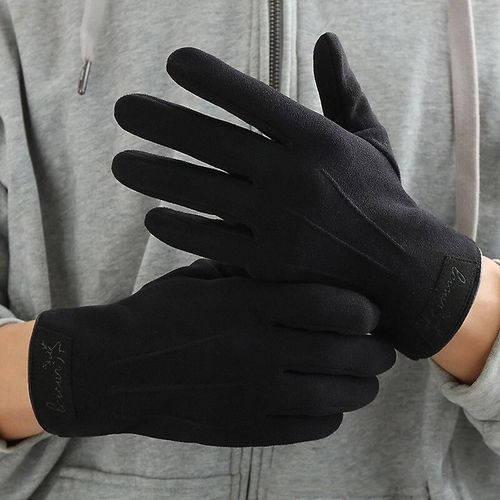 Hiver Garder Au Chaud Écran Tactile Plus Velours À L'intérieur Des Gants En Daim Pour Hommes Mode Simple Protection Contre Le Froid Épaissir Homme Gants D'extérieur 03