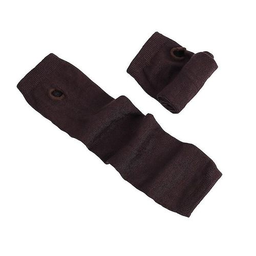Hiver Femmes Chaud Mignon Dessin Animé Crâne Manches Sans Doigts Mitaines Femme Acrylique Stretch Tricot Demi Doigt Manchettes Gants Taille Unique Café