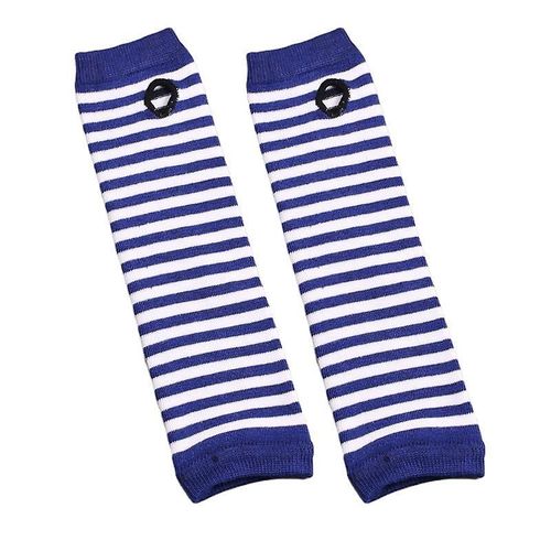 Hiver Femmes Chaud Mignon Dessin Animé Crâne Manches Sans Doigts Mitaines Femme Acrylique Stretch Tricot Demi Doigt Manchettes Gants Taille Unique Bleu Blanc