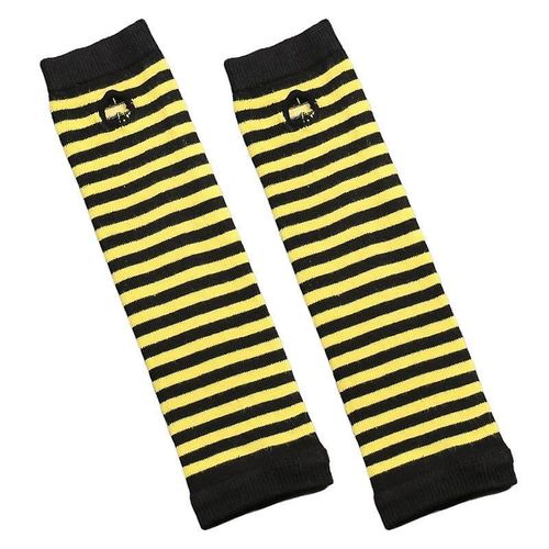 Hiver Femmes Chaud Mignon Dessin Animé Crâne Manches Sans Doigts Mitaines Femme Acrylique Stretch Tricot Demi Doigt Manchettes Gants Taille Unique Noir Jaune