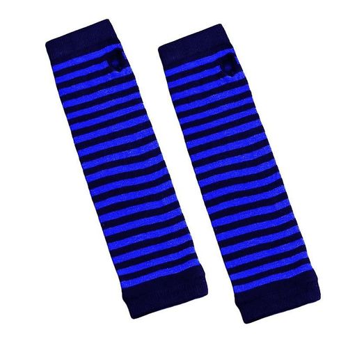 Hiver Femmes Chaud Mignon Dessin Animé Crâne Manches Sans Doigts Mitaines Femme Acrylique Stretch Tricot Demi Doigt Manchettes Gants Taille Unique Noir Bleu Royal