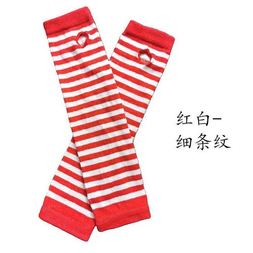 Hiver Femmes Chaud Mignon Dessin Animé Crâne Manches Sans Doigts Mitaines Femme Acrylique Stretch Tricot Demi Doigt Manchettes Gants Taille Unique Rouge Blanc 2