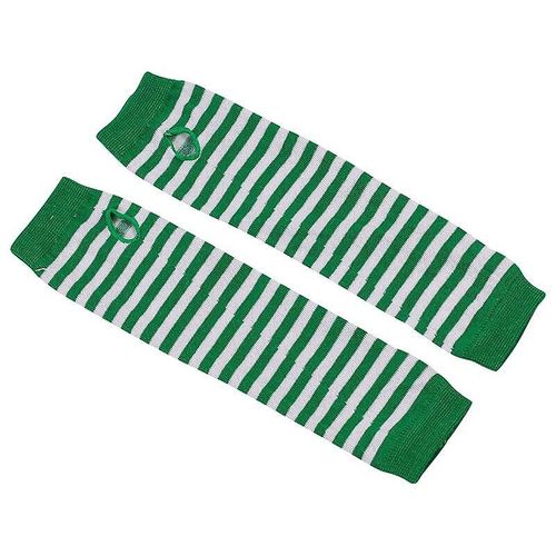 Hiver Femmes Chaud Mignon Dessin Animé Crâne Manches Sans Doigts Mitaines Femme Acrylique Stretch Tricot Demi Doigt Manchettes Gants Taille Unique Vert Blanc