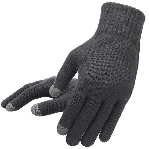 Gants Tricotés Pour Hommes, Hiver Automne, Gants Pour Écran Tactile, De Haute Qualité, En Velours Fin, Mitaines Chaudes Et Solides, Pour Affaires, Taille Libre, Gris