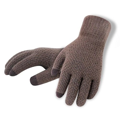 Gants Tricotés Pour Hommes Hiver Automne Gants Pour Écran Tactile Masculin De Haute Qualité Plus Mince Velours Solide Mitaines Chaudes Affaires Taille Libre Coffeenologo