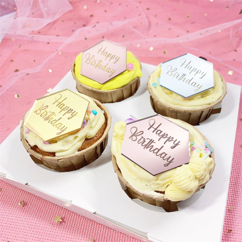 Décorations De Fête En Acrylique Pour Gâteau Joyeux Anniversaire