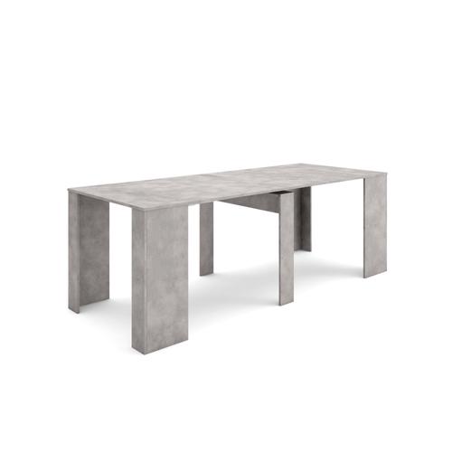 Table Console Extensible | Console Meuble | 220 | Pour 10 Personnes | Table À Manger | Style Moderne | Ciment