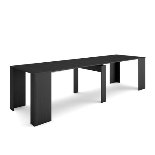 Table Console Extensible | Console Meuble | 300 | Pour 14 Personnes | Table À Manger | Style Moderne | Noir