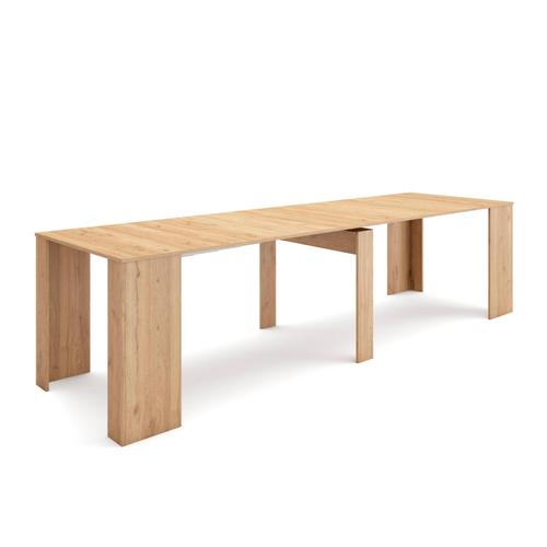 Table Console Extensible | Console Meuble | 300 | Pour 14 Personnes | Table À Manger | Style Moderne | Chêne