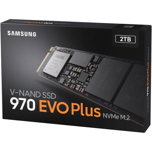 Samsung 970 EVO Plus MZ-V7S2T0BW - SSD - chiffré - 2 To - interne - M.2 2280 - PCIe 3.0 x4 (NVMe) - mémoire tampon : 2 Go - AES 256 bits