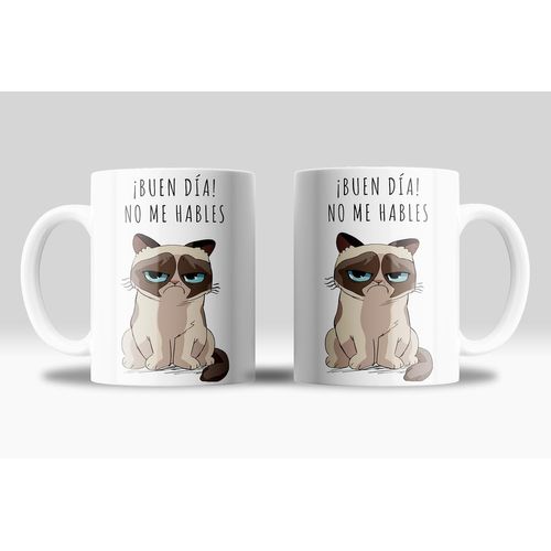 Kalanka-Tasse Humoristique Chat Bord Phrase : Travail Dur Pour Que Mon Chat Vive Mieux - Tasse Chats Drôles De 350 Ml - Tasse Cadeau Humoristique (Bonne Journée Ne Me Parle)