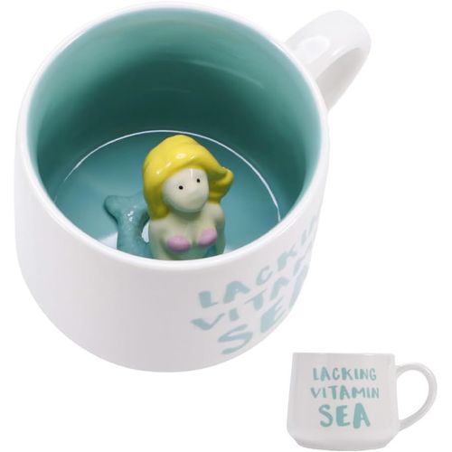 KALANKA-Tasse sirène 3D en céramique - Animal 3D caché à l'intérieur, tasses à café sirène uniques faites à la main, cadeau pour anniversaires, femmes, filles, petite amie
